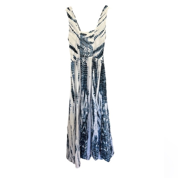 Michael Michael Kors cotton blue and white tie-dye fringe maxi dress size XXS - Picture 8 of 10